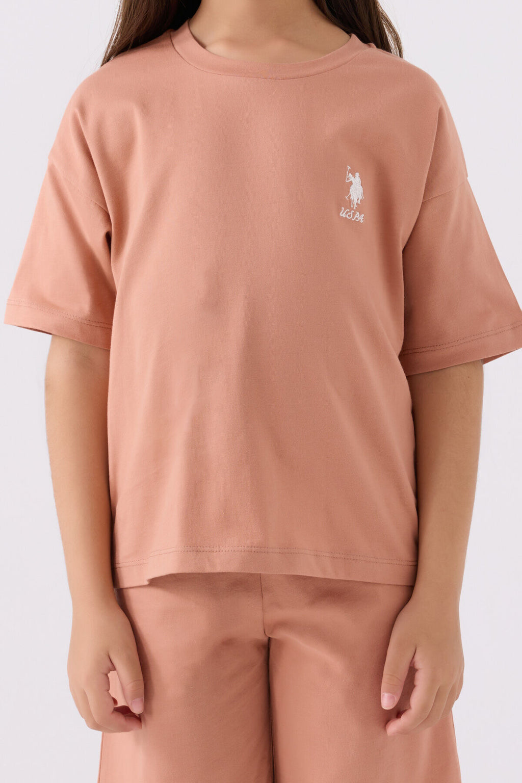 Us Polo Assn Kız Çocuk Pembe Bermuda Takım