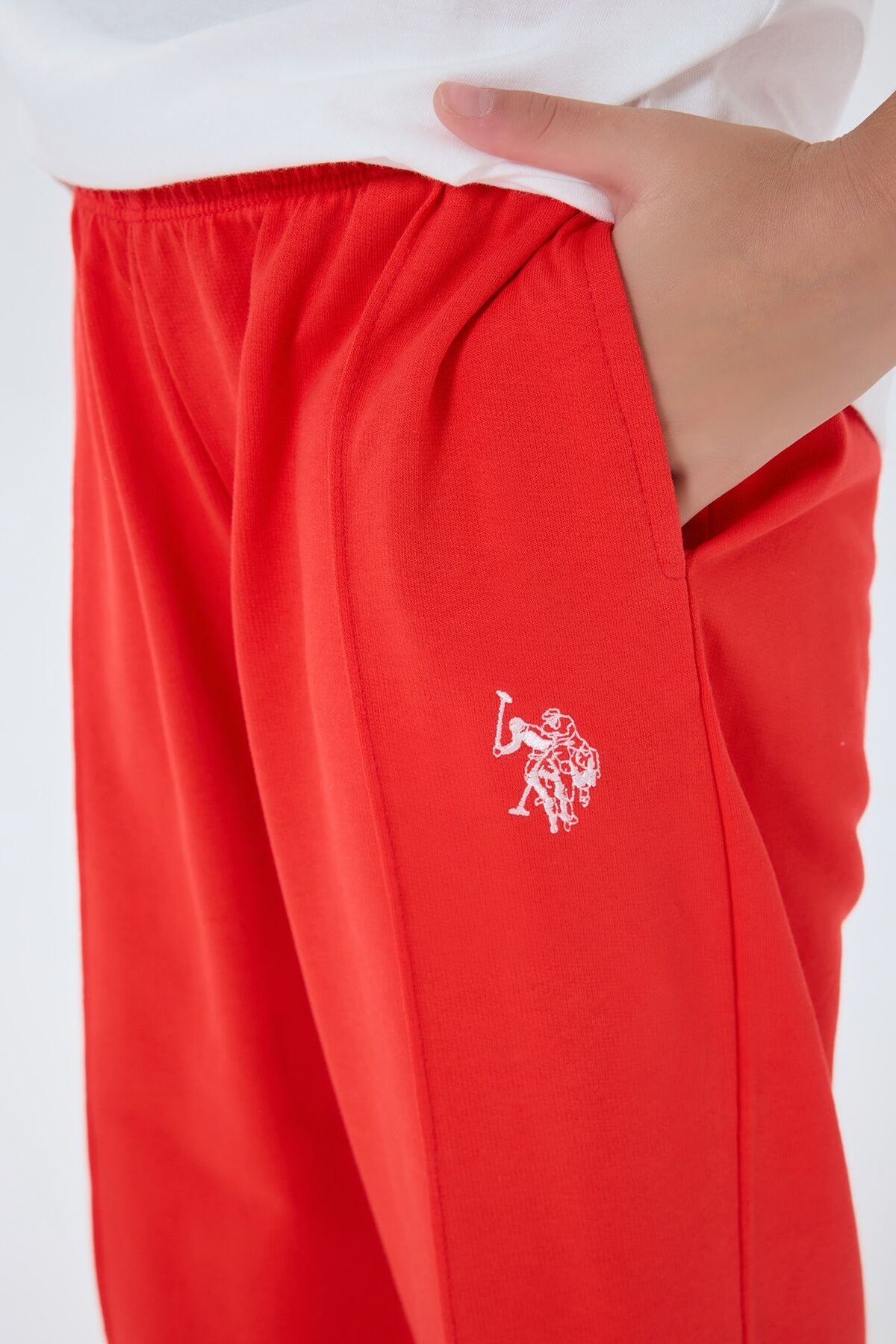 U.S. Polo Assn. Kız Çocuk Bisiklet Yaka Nakışlı Yazlık Regular Fit Turuncu Pijama Takımı US2525-C-V1