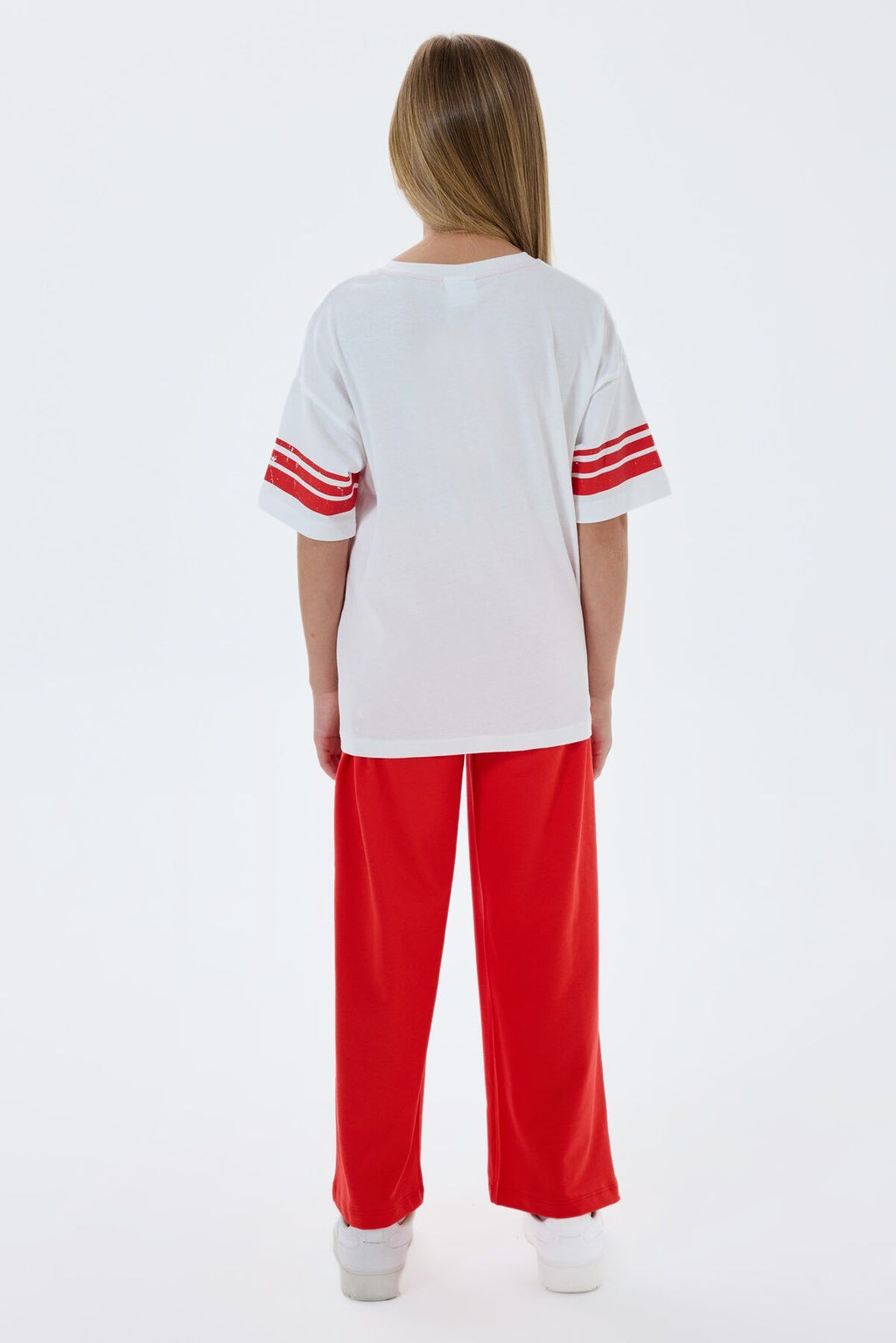 U.S. Polo Assn. Kız Çocuk Bisiklet Yaka Nakışlı Yazlık Regular Fit Turuncu Pijama Takımı US2525-C-V1