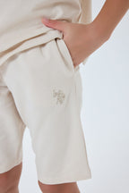 U.S. Polo Assn Kız Çocuk Krem Bermuda Takım