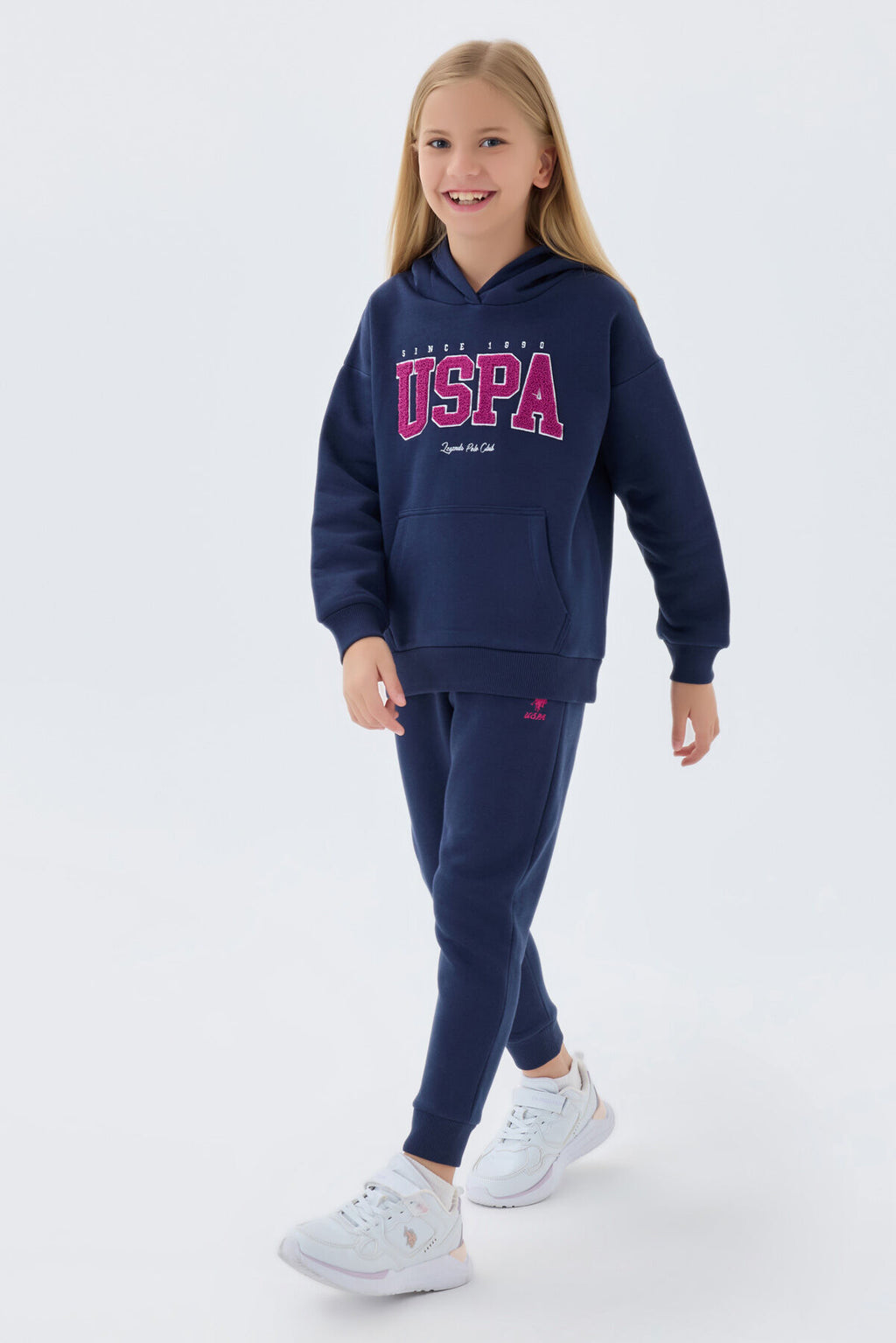 4-15 Yaş Lisanslı Us Polo ASSN Kız Çocuk Eşofman Takım -Lacivert