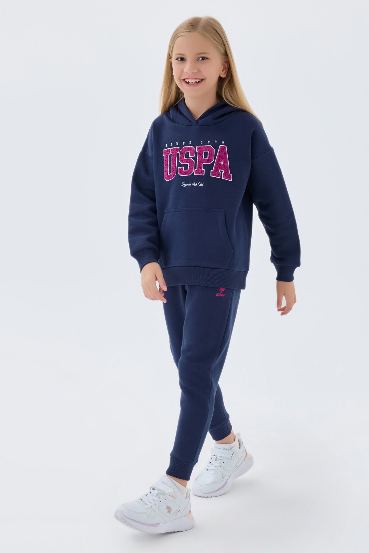 4-15 Yaş Lisanslı Us Polo ASSN Kız Çocuk Eşofman Takım -Lacivert