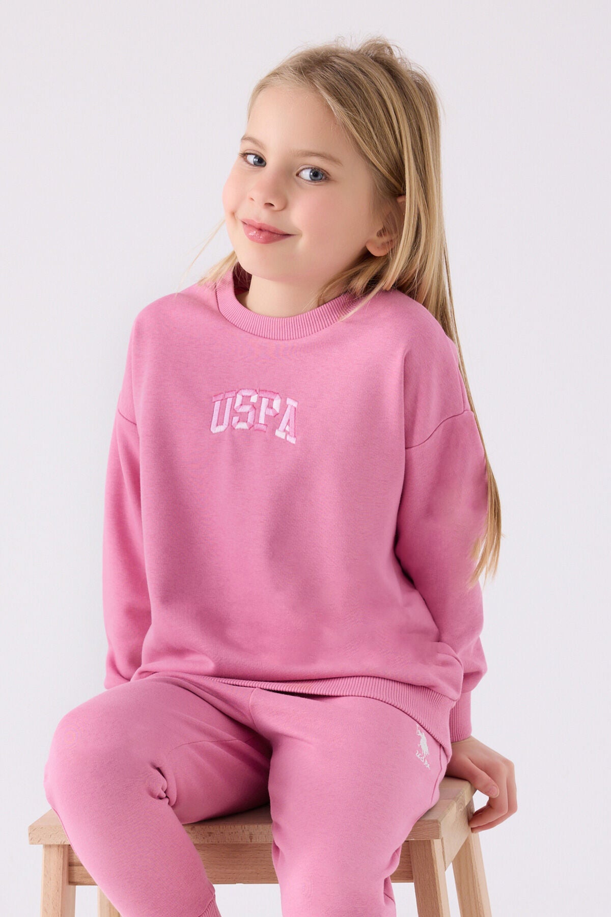 U.s. Polo Assn Kız Çocuk Pembe Eşofman Takımı Ürün ikincil görseli