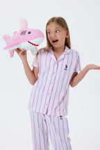 U.S. Polo Assn Kız Çocuk Mor Gömlek Pijama