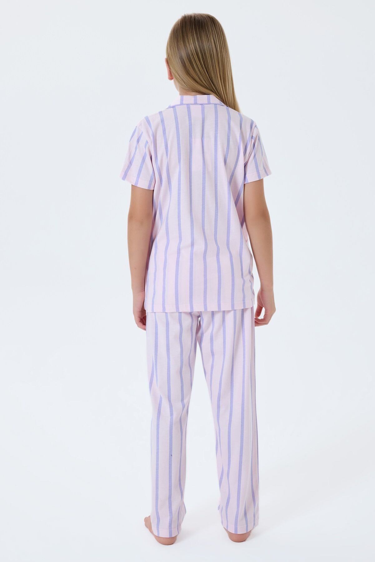 U.S. Polo Assn Kız Çocuk Mor Gömlek Pijama