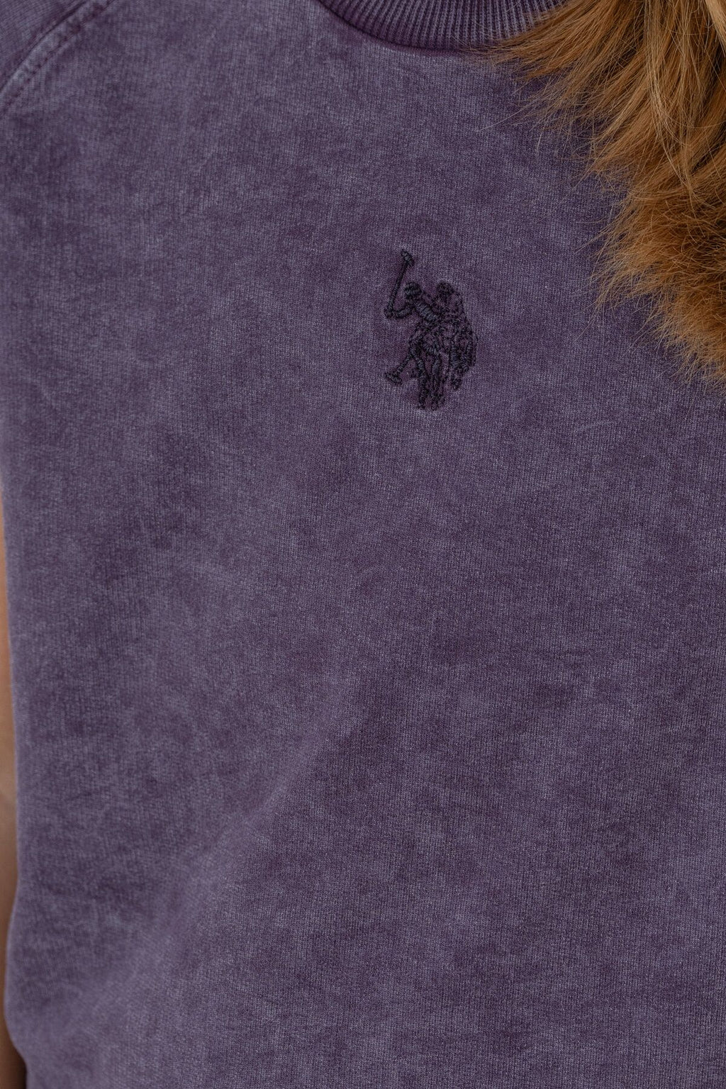 U.S. Polo Assn. Kız Çocuk Bisiklet Yaka Nakışlı Yazlık Regular Fit Mor Pijama Takımı US2529-C-V4