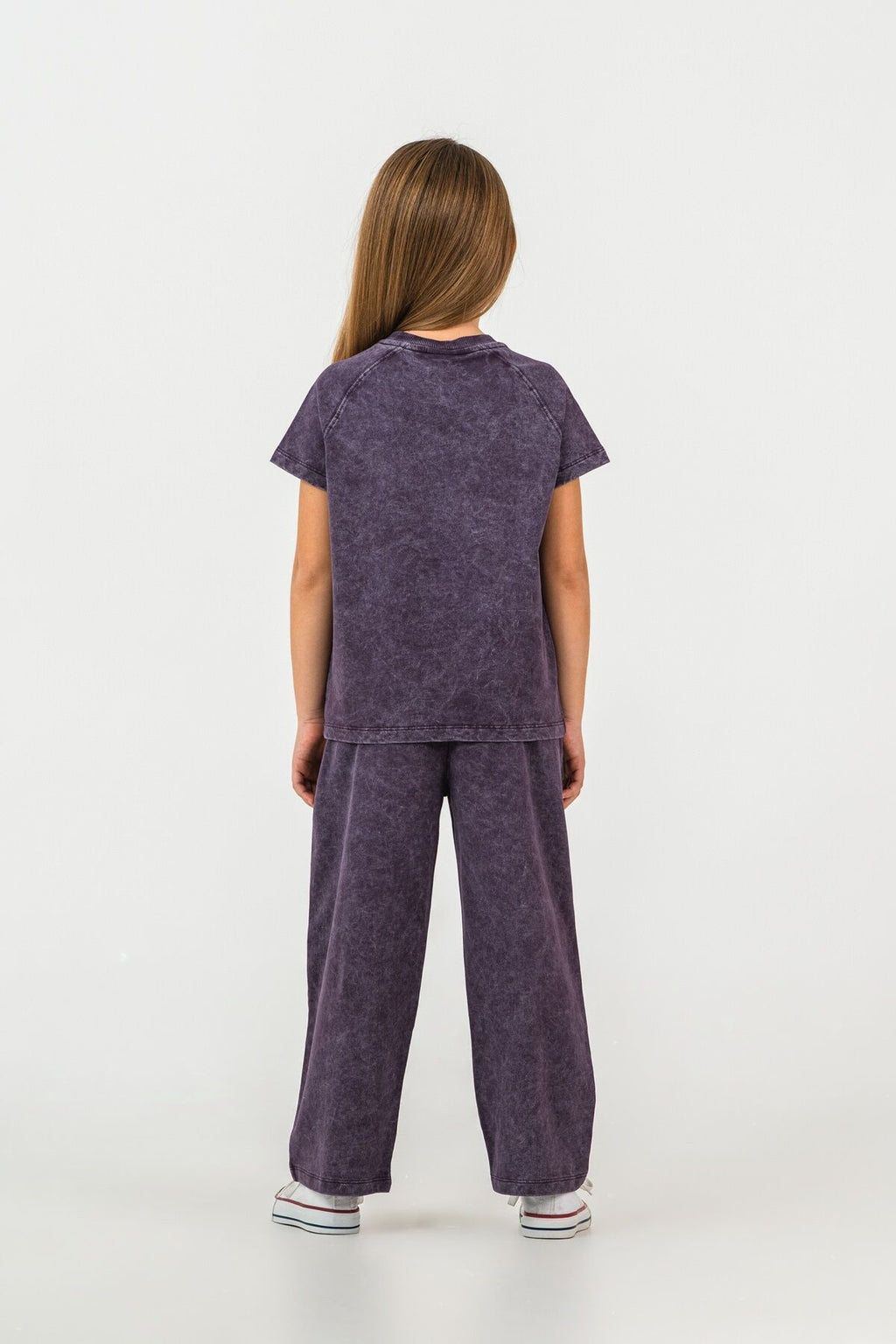 U.S. Polo Assn. Kız Çocuk Bisiklet Yaka Nakışlı Yazlık Regular Fit Mor Pijama Takımı US2529-C-V4