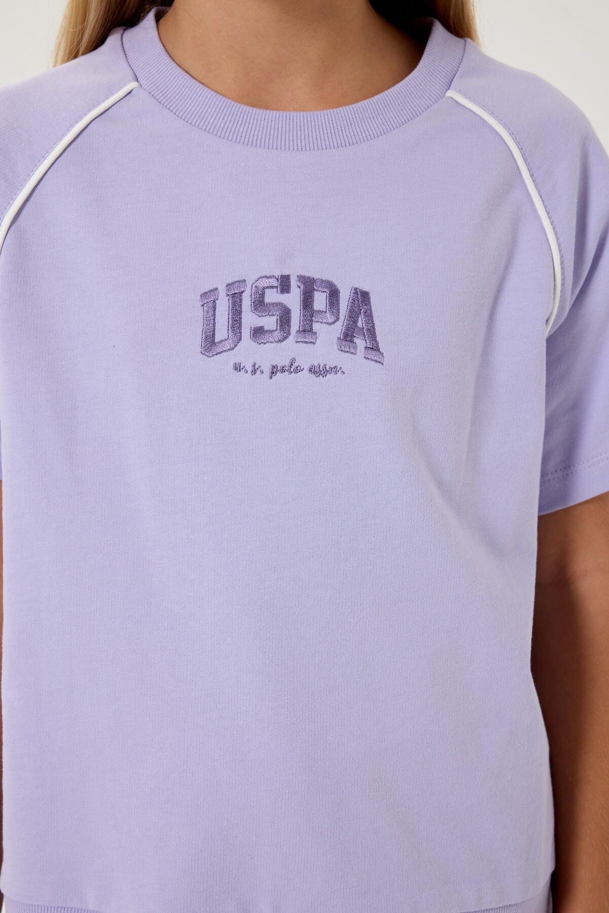 U.S. Polo Assn Kız Çocuk Mor Şort Takım
