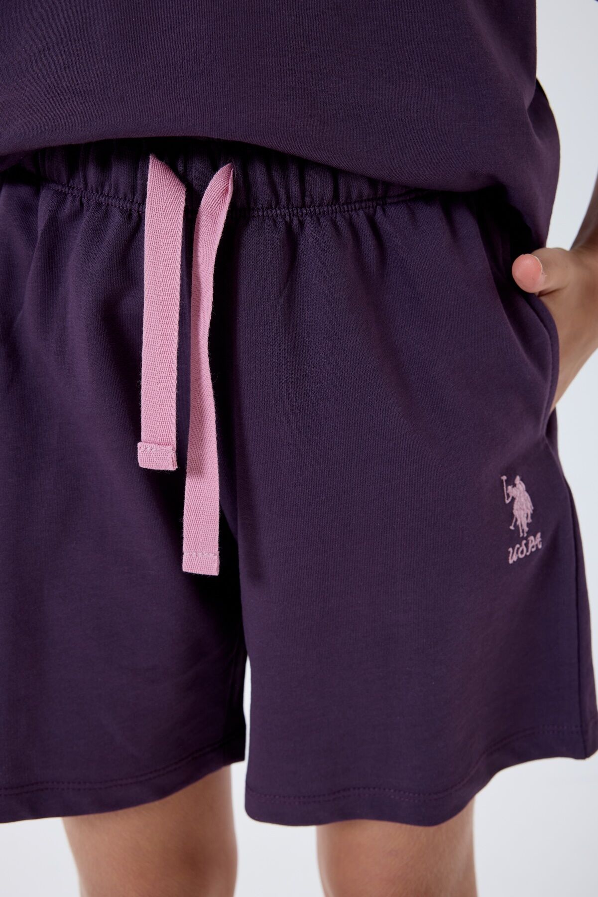 U.S. Polo Assn Kız Çocuk Mor Şort Takım