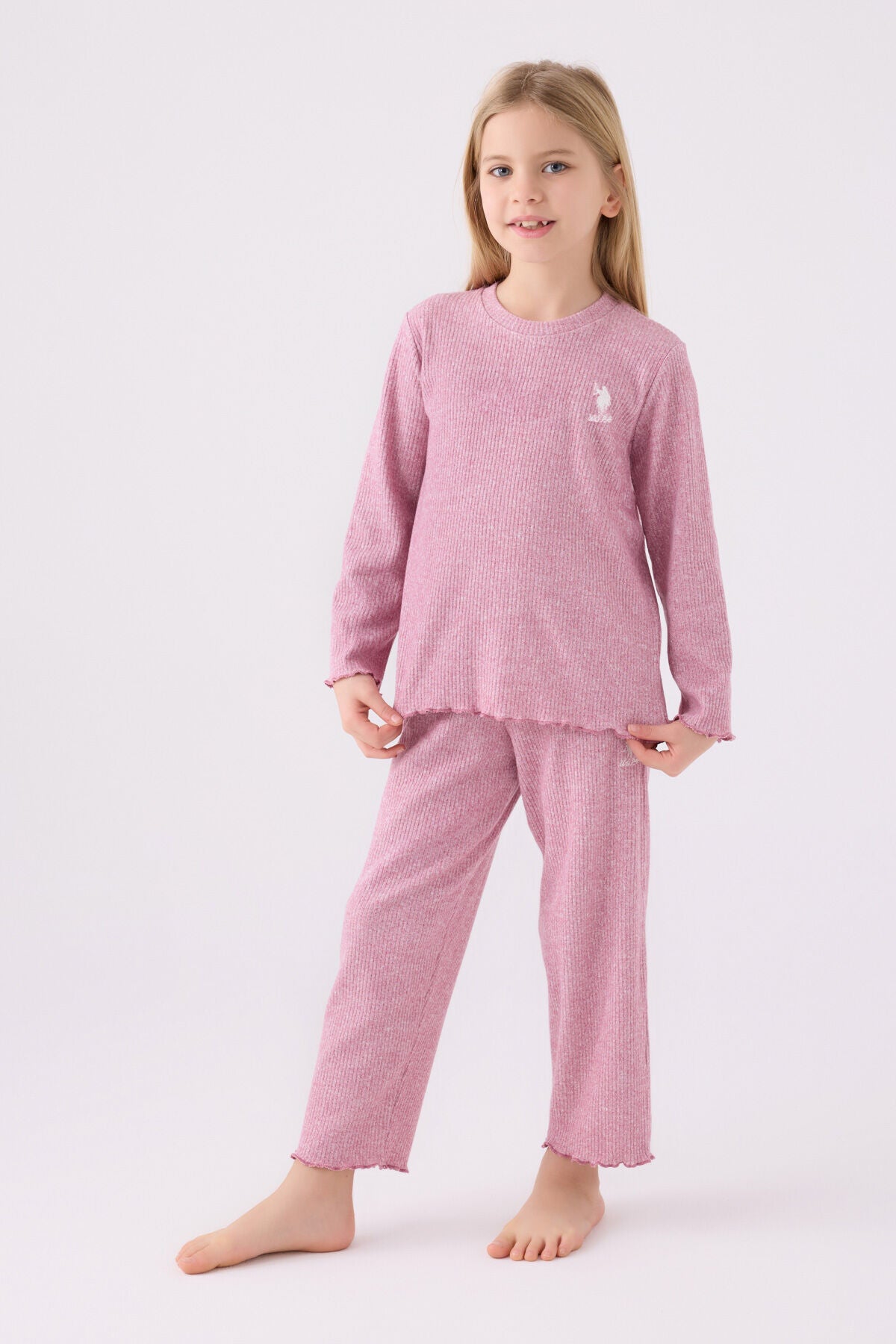 Kız Çocuk Pembe Uzun Kol Pijama Takım Ürün ana görseli