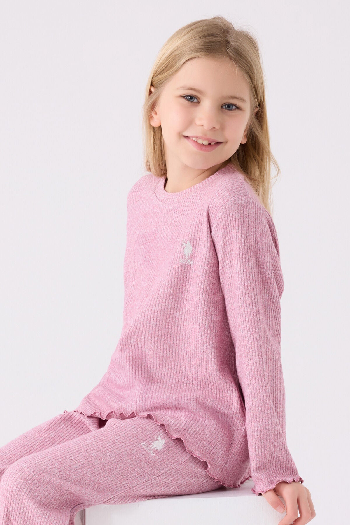 Kız Çocuk Pembe Uzun Kol Pijama Takım Ürün ikincil görseli