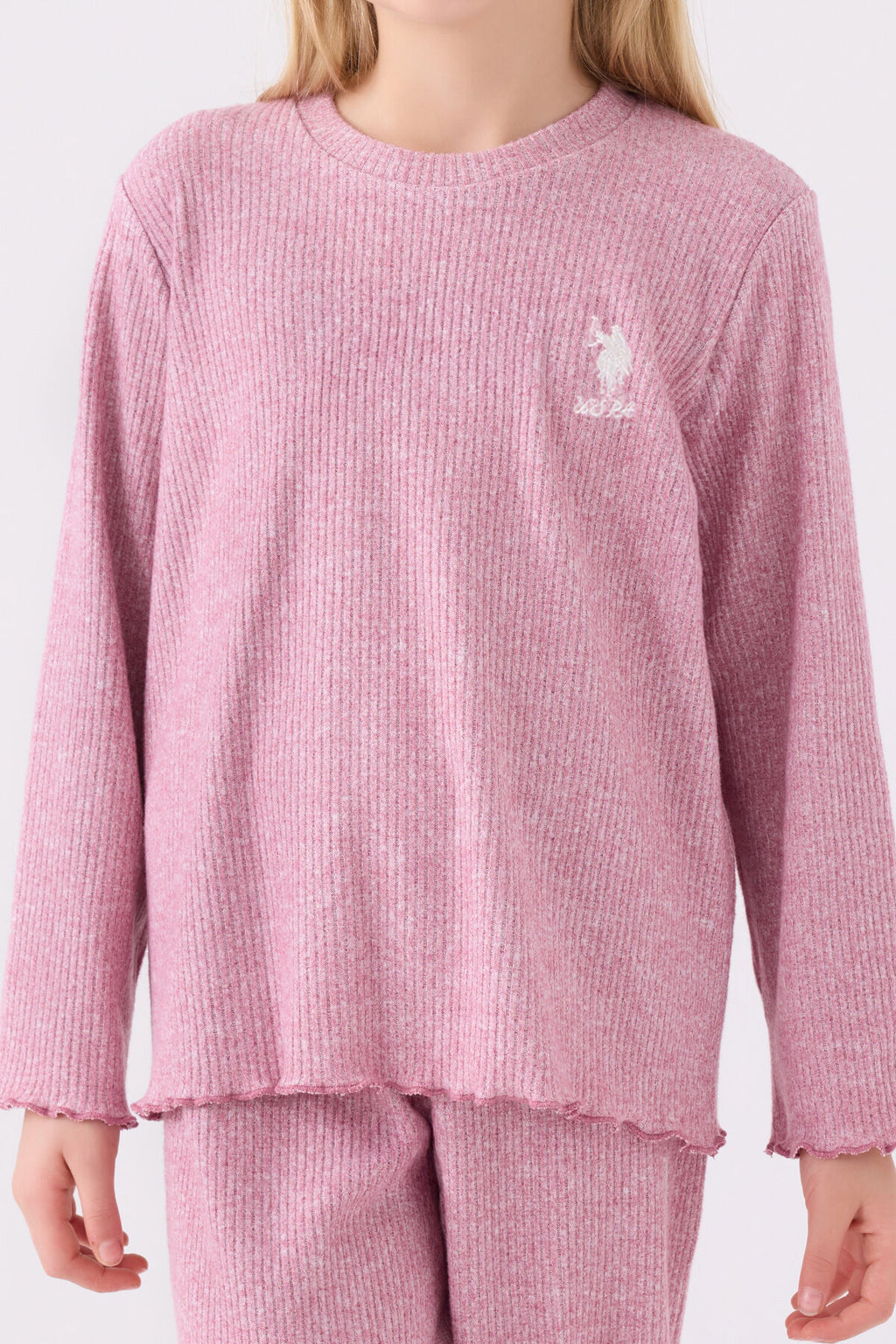 Kız Çocuk Pembe Uzun Kol Pijama Takım
