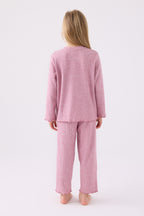 Kız Çocuk Pembe Uzun Kol Pijama Takım