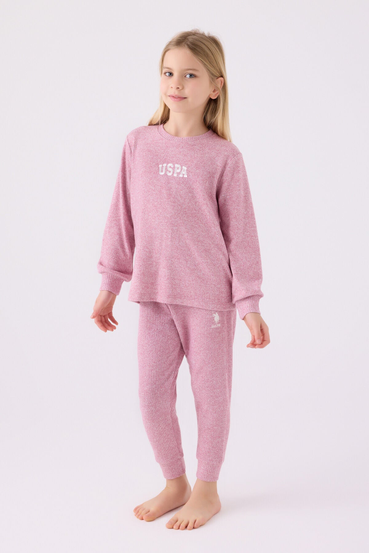 Kız Çocuk Pembe Uzun Kol Pijama Takım