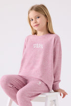 Kız Çocuk Pembe Uzun Kol Pijama Takım