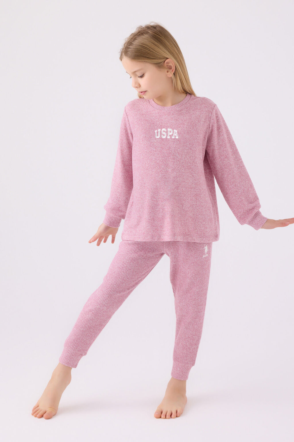 Kız Çocuk Pembe Uzun Kol Pijama Takım