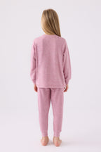 Kız Çocuk Pembe Uzun Kol Pijama Takım