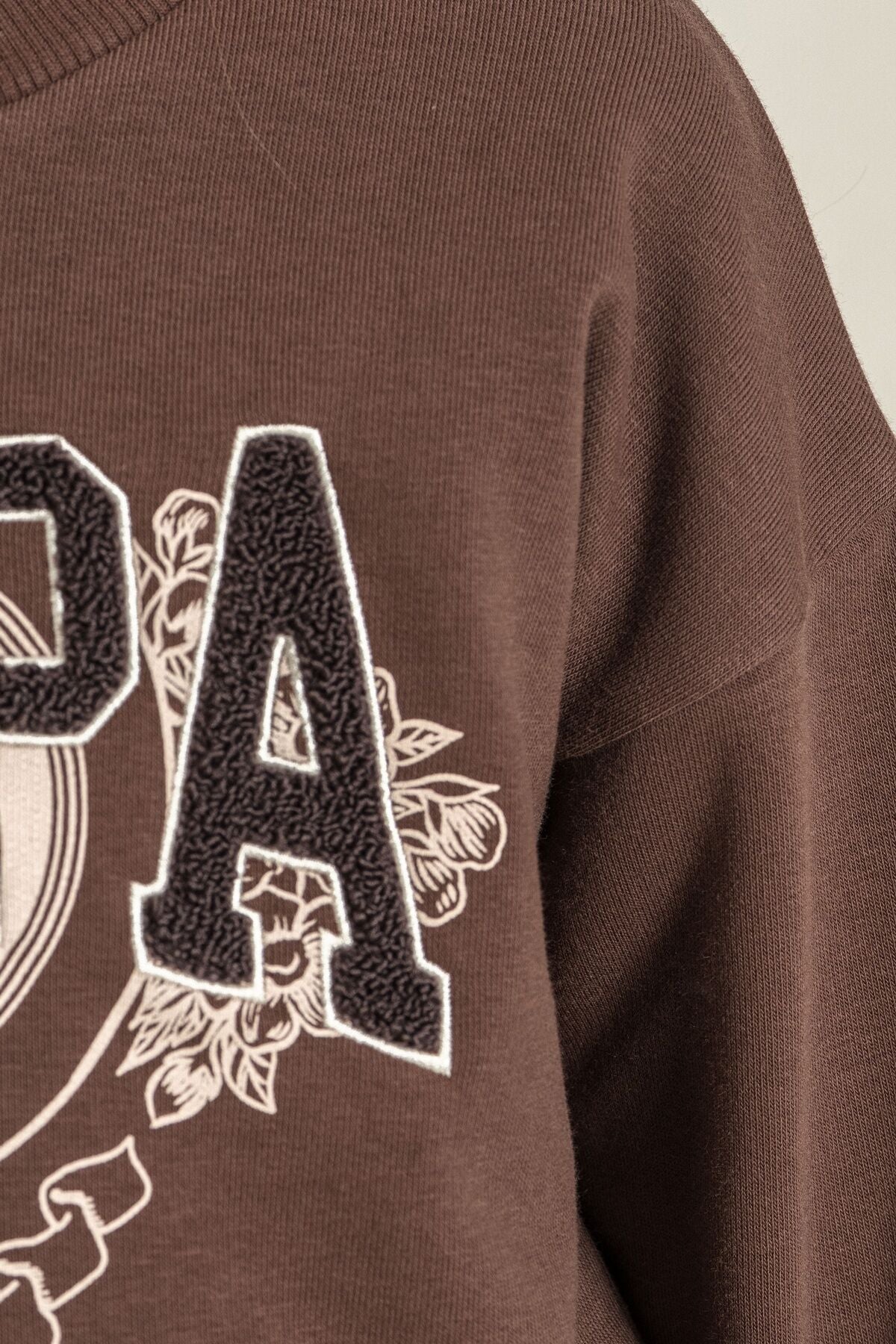 U.S. Polo Assn. Kız Çocuk Nakışlı Kahverengi Uzun Kol Eşofman Takımı US2715-C-V1