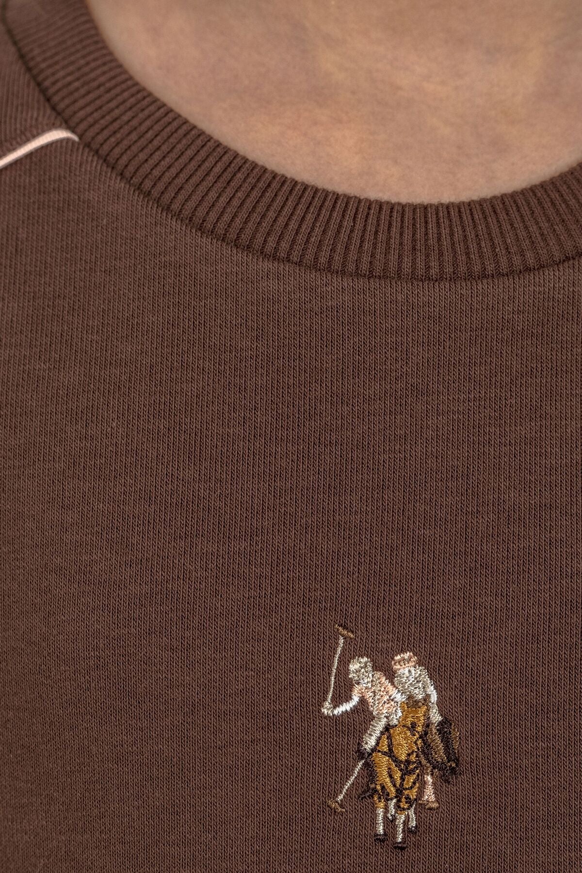 U.S. Polo Assn. Kız Çocuk Nakışlı Kahverengi Uzun Kol Eşofman Takımı US2720-C-V1