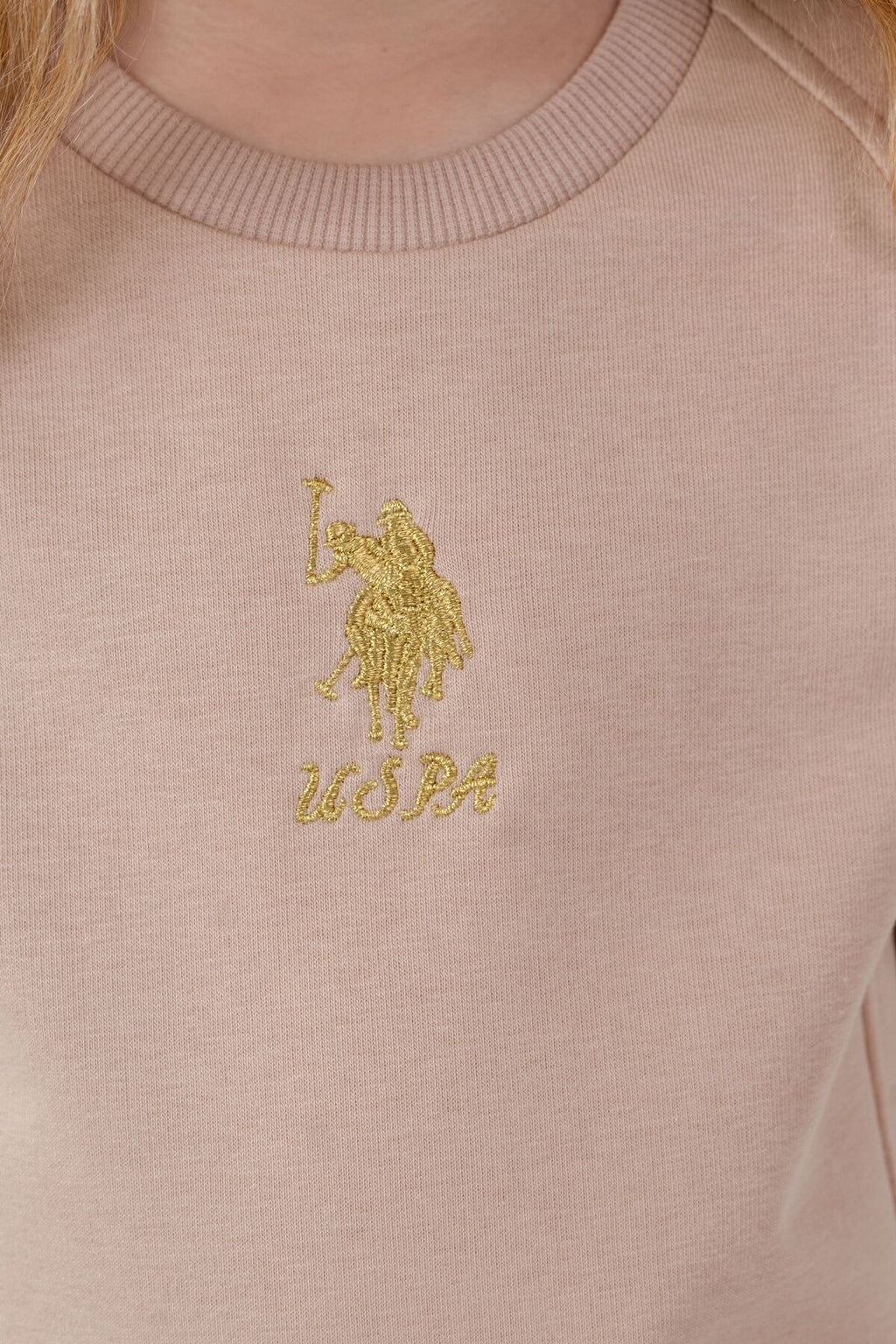 U.S. Polo Assn. Kız Çocuk Nakışlı Kahverengi Uzun Kol Eşofman Takımı US2721-C-V4