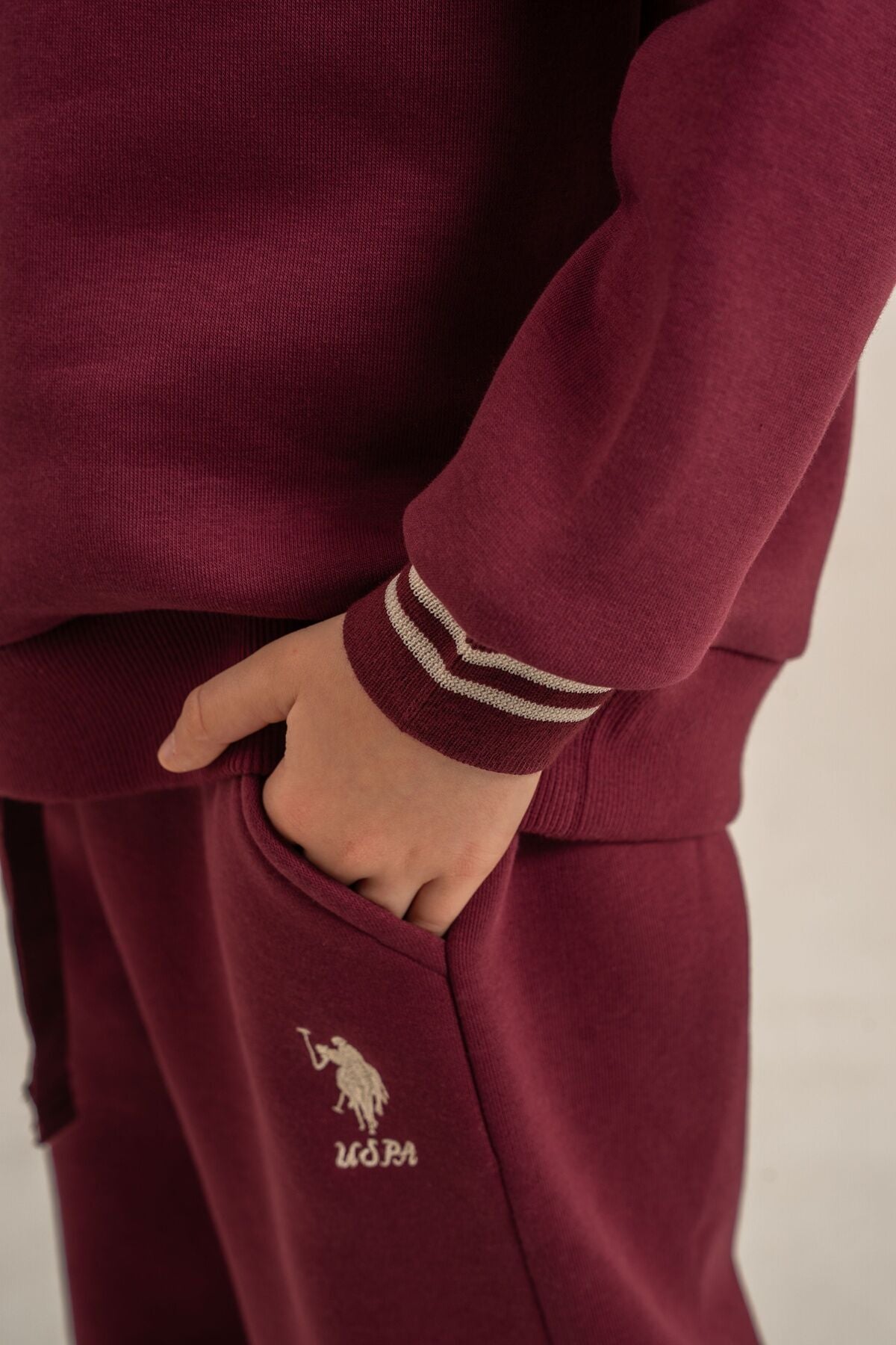U.S. Polo Assn. Kız Çocuk Nakışlı Mor Uzun Kol Eşofman Takımı US2705-C-V2