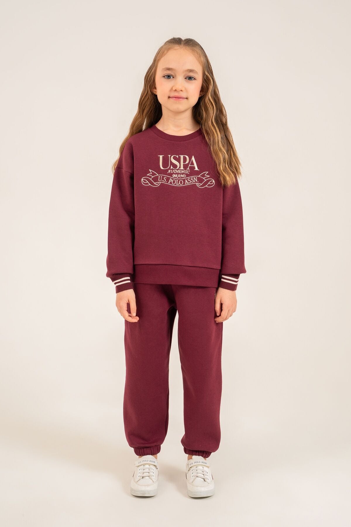 U.S. Polo Assn. Kız Çocuk Nakışlı Mor Uzun Kol Eşofman Takımı US2705-C-V2