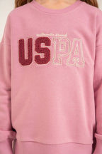 U.S. Polo Assn. Kız Çocuk Nakışlı Pembe Uzun Kol Eşofman Takımı US2710-C-V1