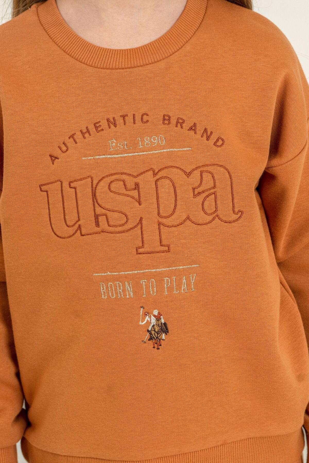 U.S. Polo Assn. Kız Çocuk Nakışlı Sarı Uzun Kol Eşofman Takımı US2722-C-V3