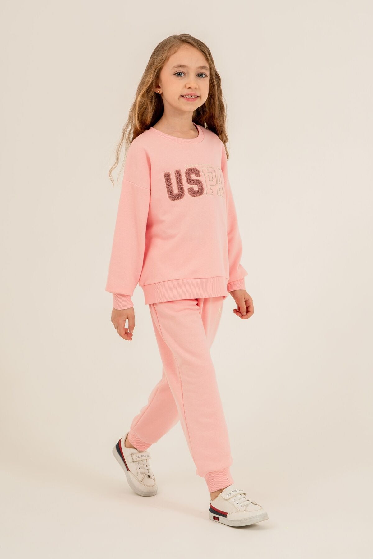 U.S. Polo Assn. Kız Çocuk Nakışlı Turuncu Uzun Kol Eşofman Takımı US2710-C-V2 Ürün ana görseli