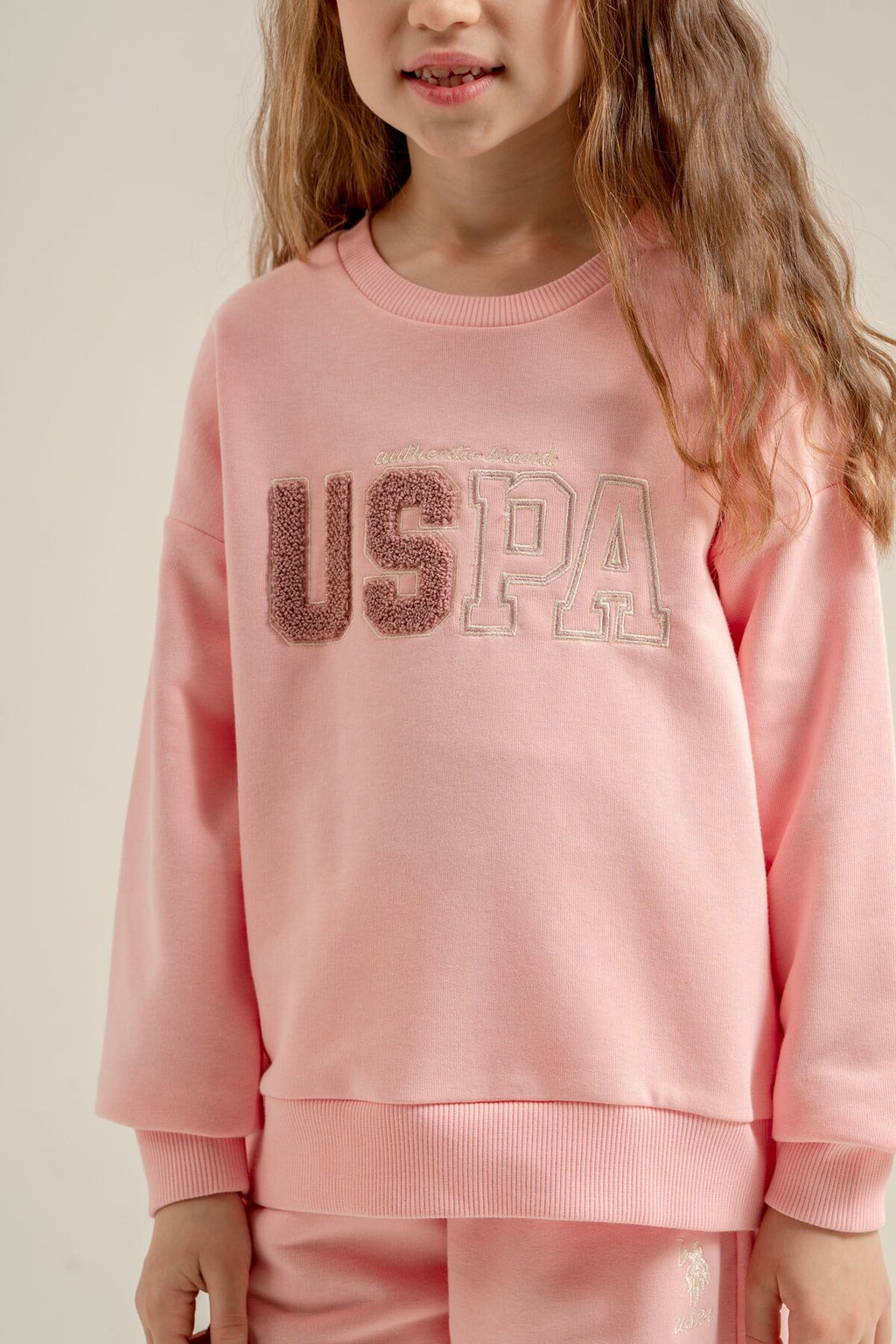 U.S. Polo Assn. Kız Çocuk Nakışlı Turuncu Uzun Kol Eşofman Takımı US2710-C-V2