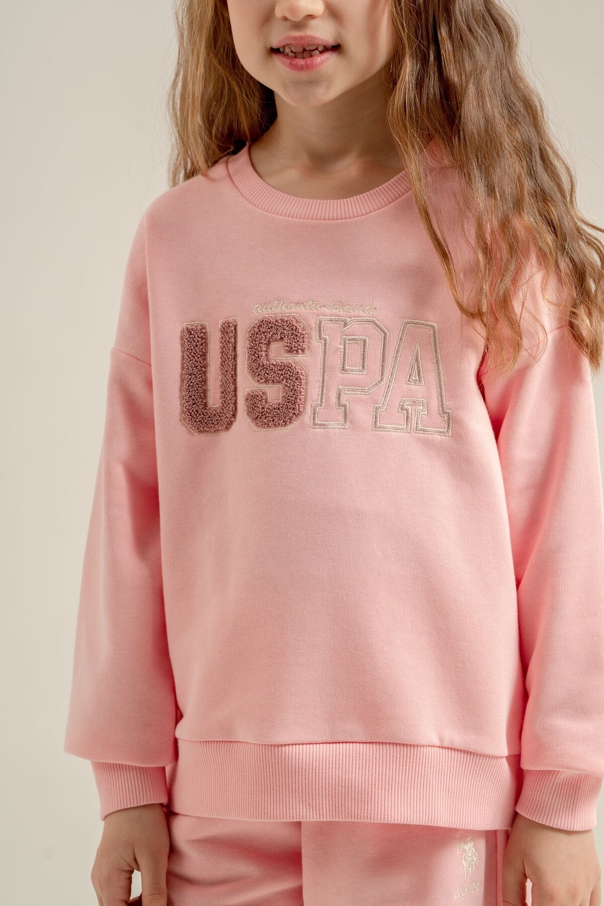 U.S. Polo Assn. Kız Çocuk Nakışlı Turuncu Uzun Kol Eşofman Takımı US2710-C-V2