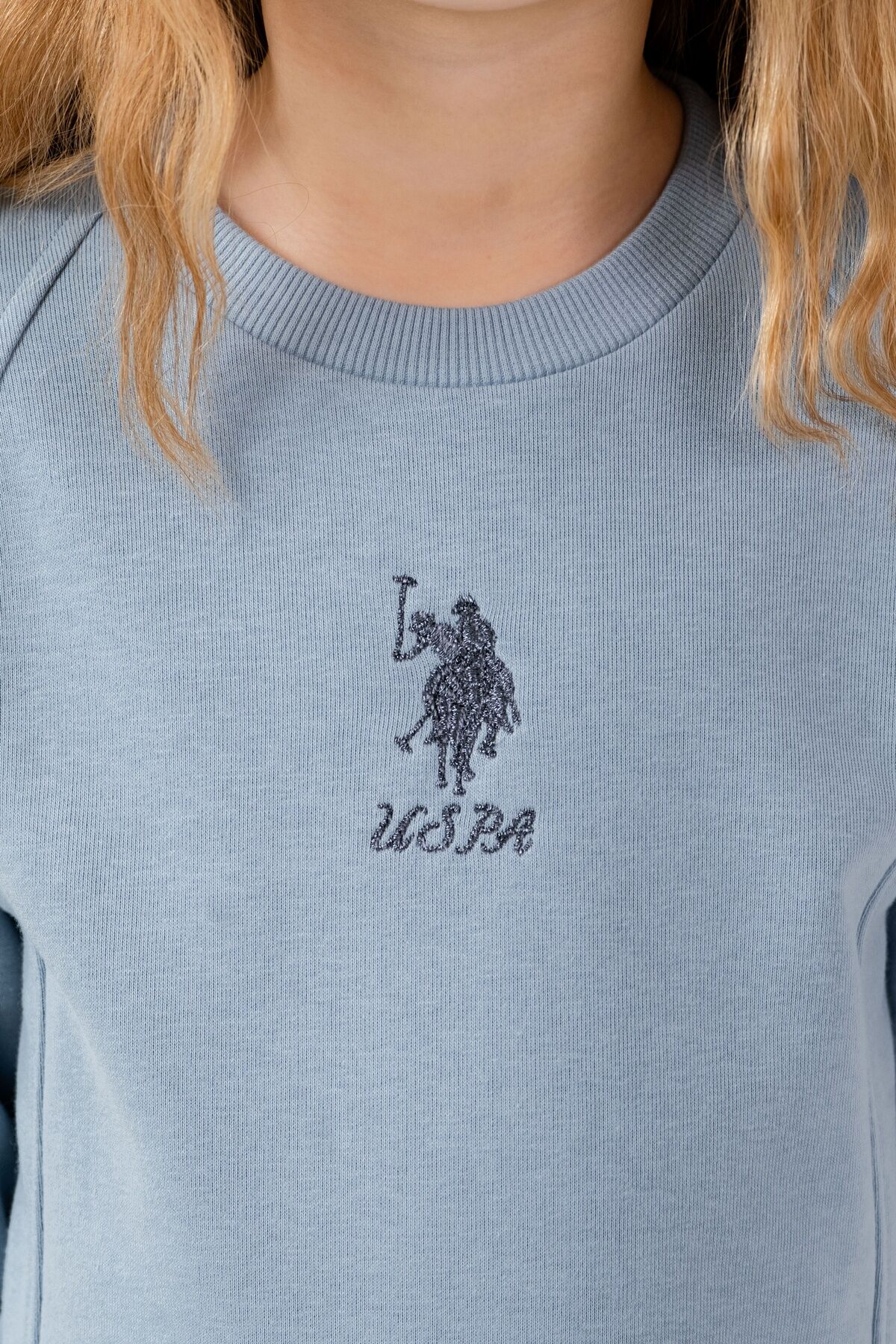 U.S. Polo Assn. Kız Çocuk Nakışlı Yeşil Uzun Kol Eşofman Takımı US2721-C-V2