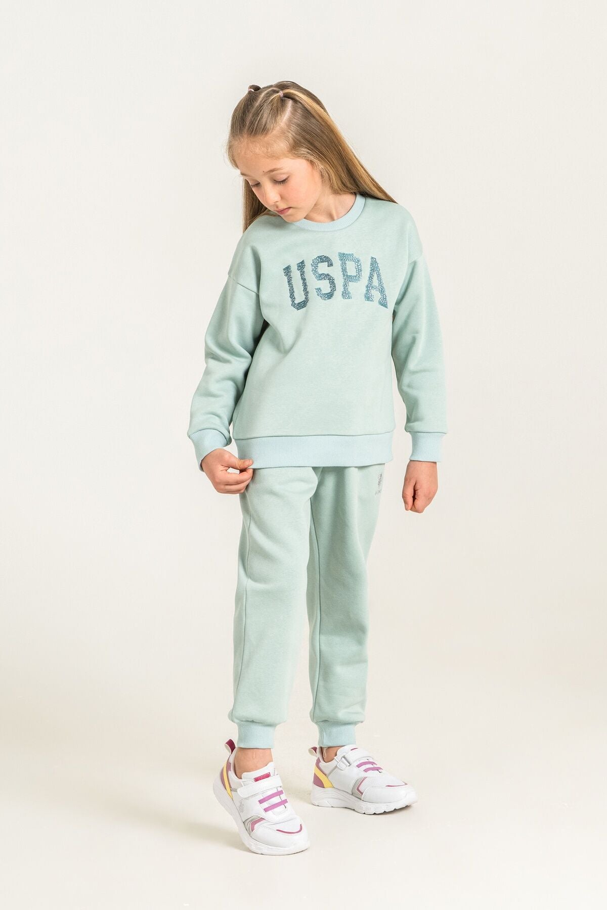 U.S. Polo Assn. Kız Çocuk Nakışlı Yeşil Uzun Kol Eşofman Takımı US2723-C-V2 Ürün ikincil görseli