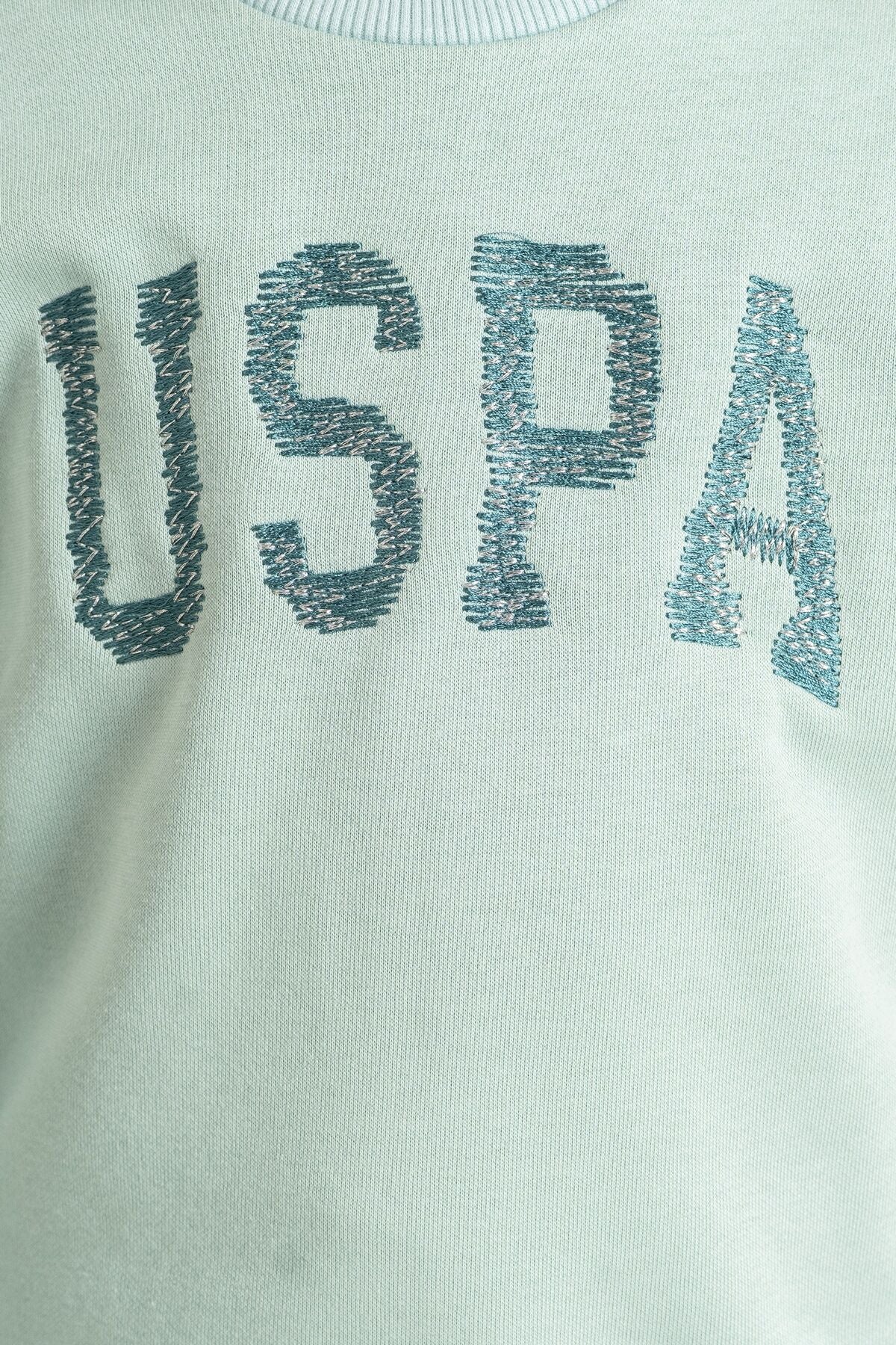 U.S. Polo Assn. Kız Çocuk Nakışlı Yeşil Uzun Kol Eşofman Takımı US2723-C-V2