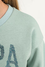 U.S. Polo Assn. Kız Çocuk Nakışlı Yeşil Uzun Kol Eşofman Takımı US2723-C-V2