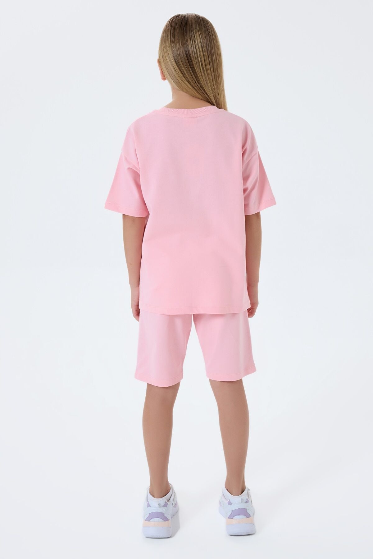 U.S. Polo Assn Kız Çocuk Pembe Bermuda Takım