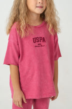 U.S. Polo Assn Kız Çocuk Pembe Bermuda Takım