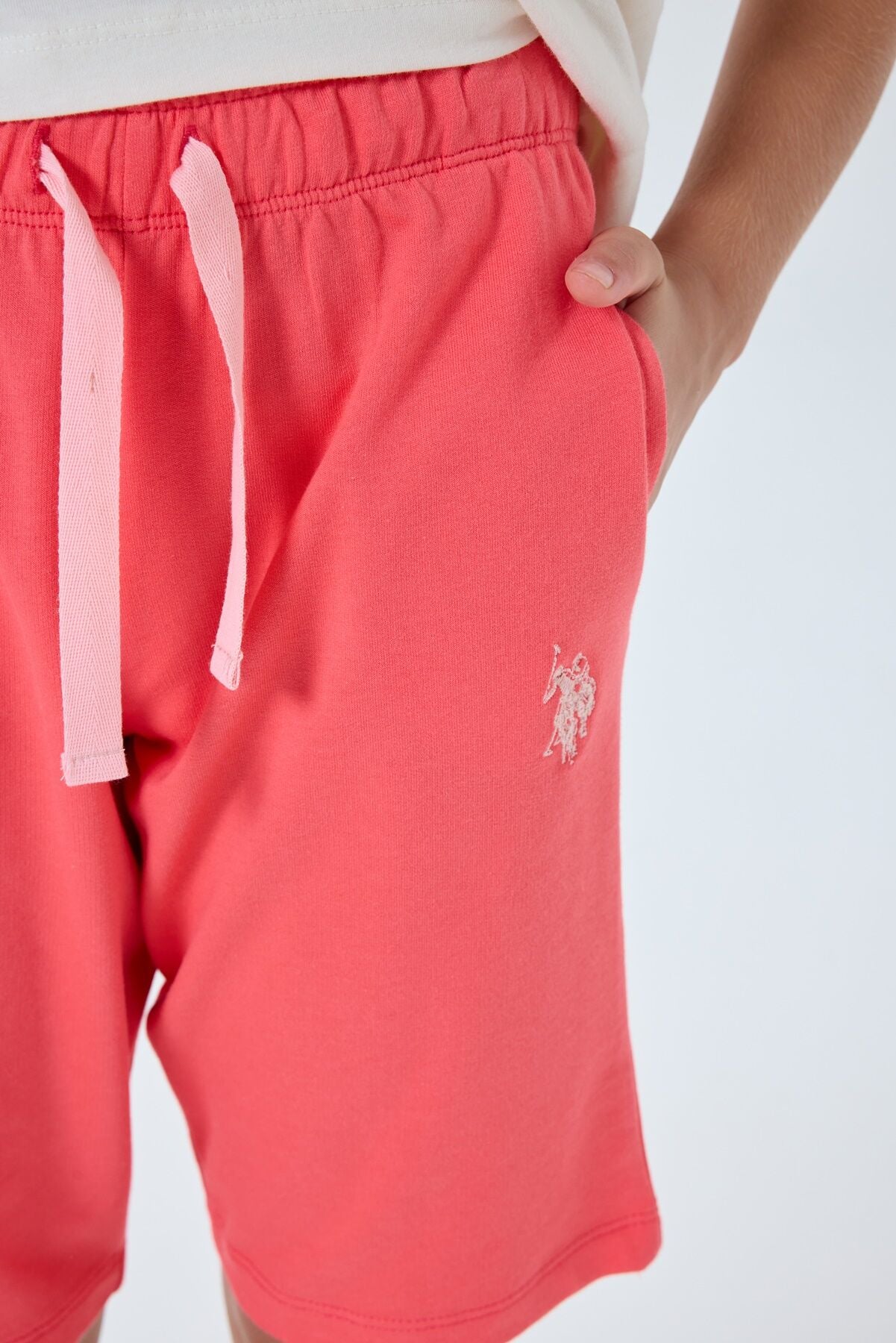 U.S. Polo Assn Kız Çocuk Pembe Bermuda Takım