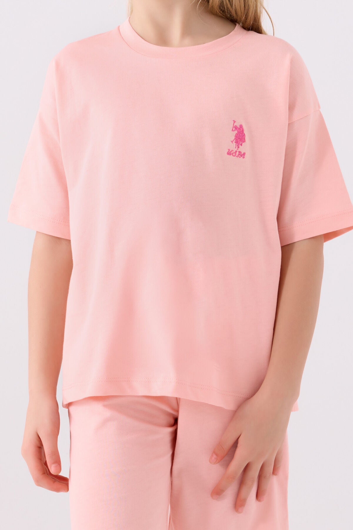 Kız Çocuk Pembe Bermuda Takım