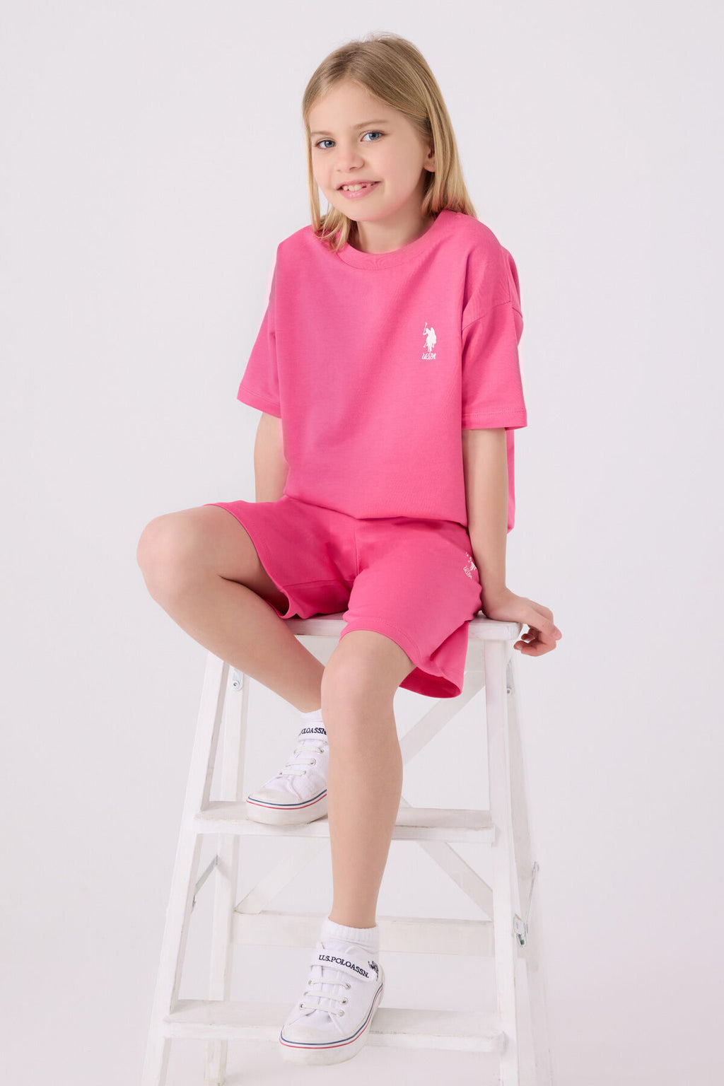 Kız Çocuk Pembe Bermuda Takım