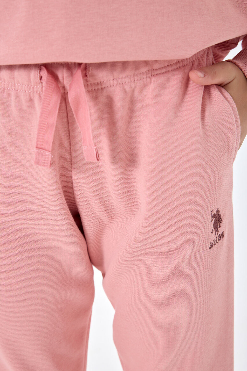 4-15 Yaş Lisanslı Us Polo ASSN Kız Çocuk Eşofman Takım -Retro Pembe