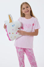 U.S. Polo Assn Kız Çocuk Pembe Pijama Takım
