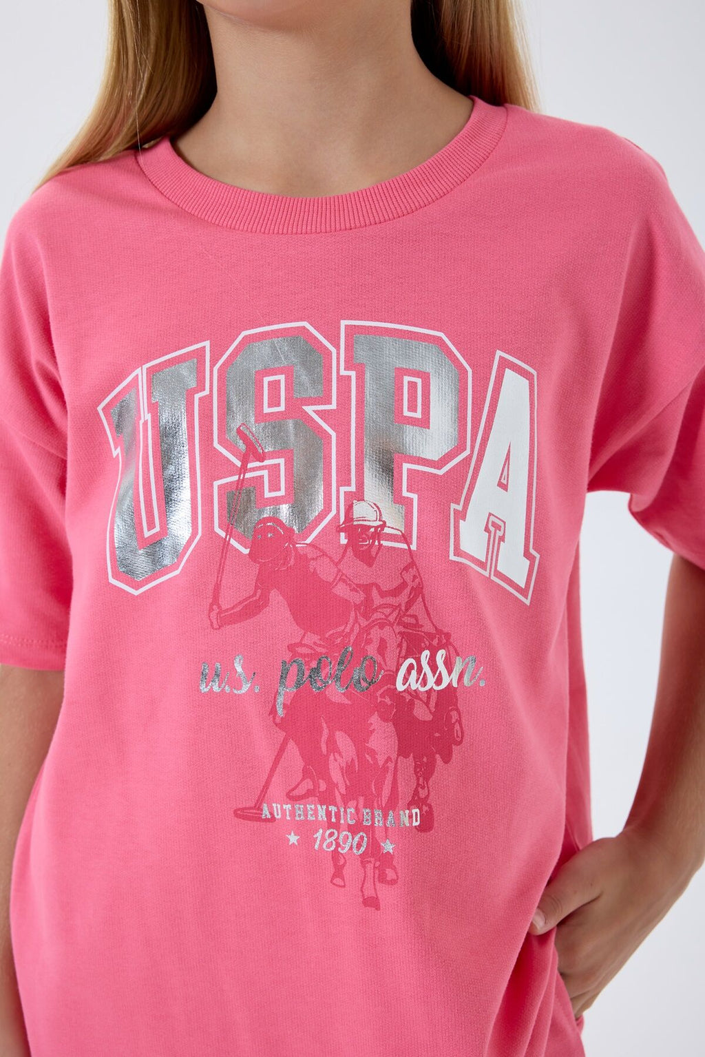 U.S. Polo Assn Kız Çocuk Pembe Pijama Takım