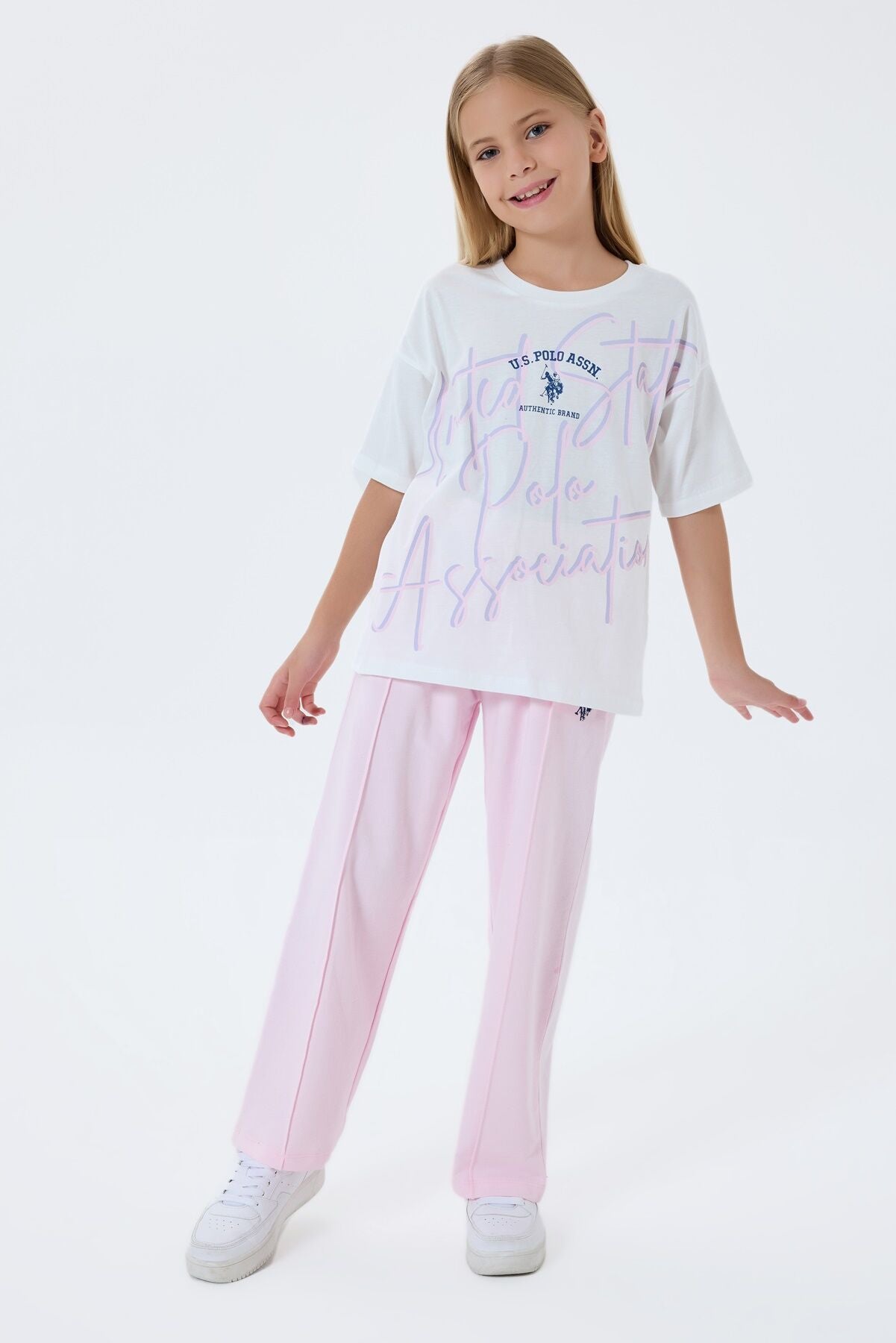 U.S. Polo Assn Kız Çocuk Pembe Pijama Takım Ürün ana görseli