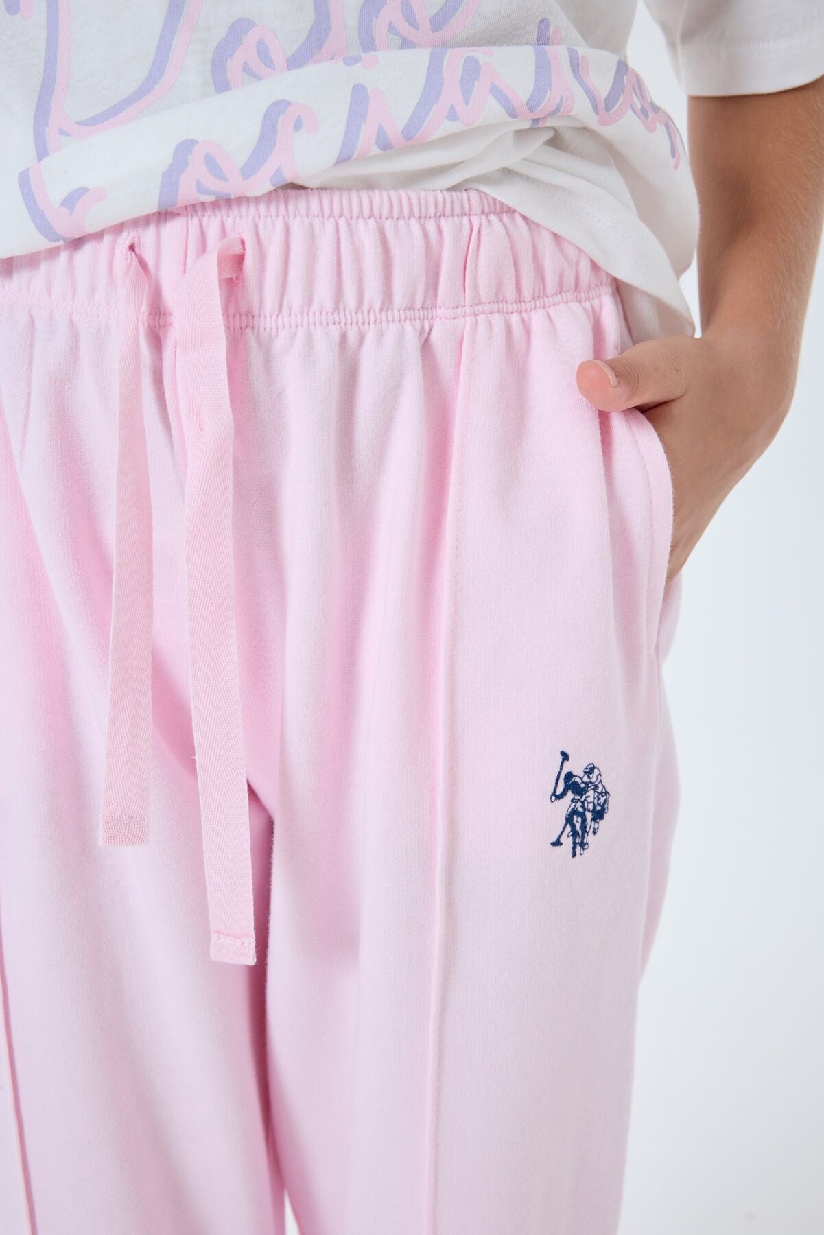 U.S. Polo Assn Kız Çocuk Pembe Pijama Takım