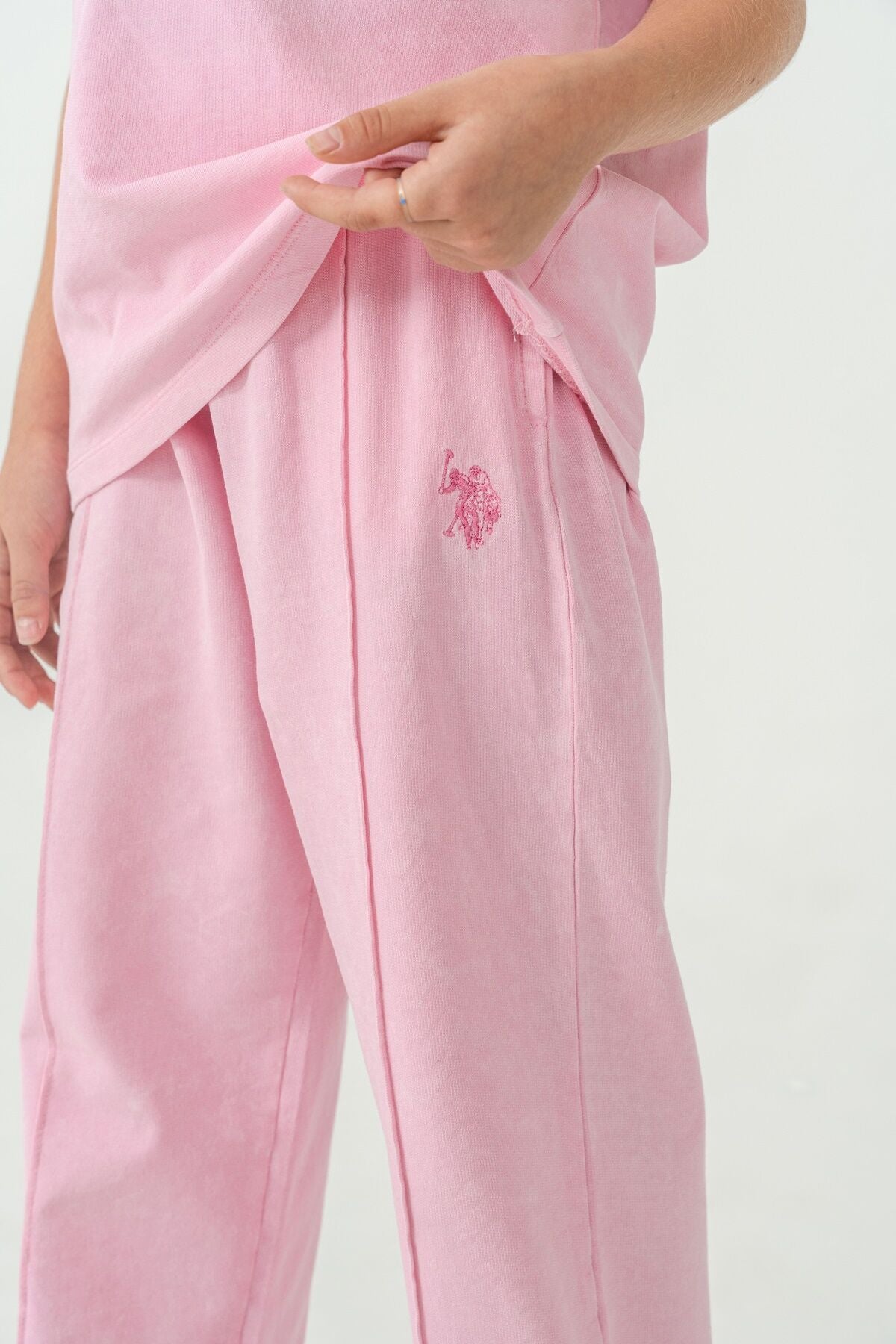 U.S. Polo Assn Kız Çocuk Pembe Pijama Takım