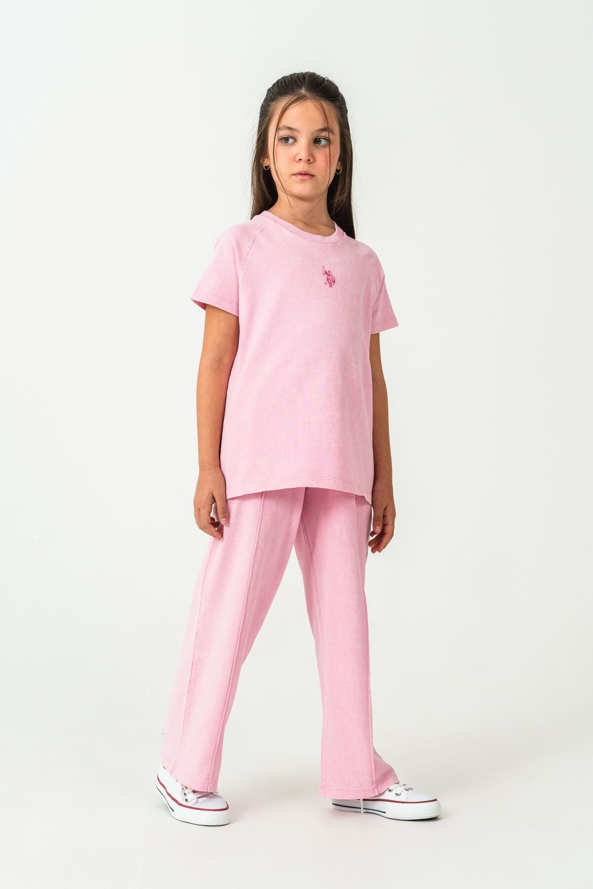 U.S. Polo Assn Kız Çocuk Pembe Pijama Takım