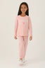 U.S. Polo Assn. Kız Çocuk Bisiklet Yaka Pigment Baskılı Kışlık Regular Fit Pembe Pijama Takımı US1664-C-V6
