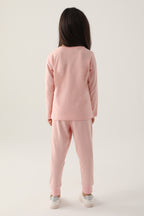 U.S. Polo Assn. Kız Çocuk Bisiklet Yaka Pigment Baskılı Kışlık Regular Fit Pembe Pijama Takımı US1664-C-V6