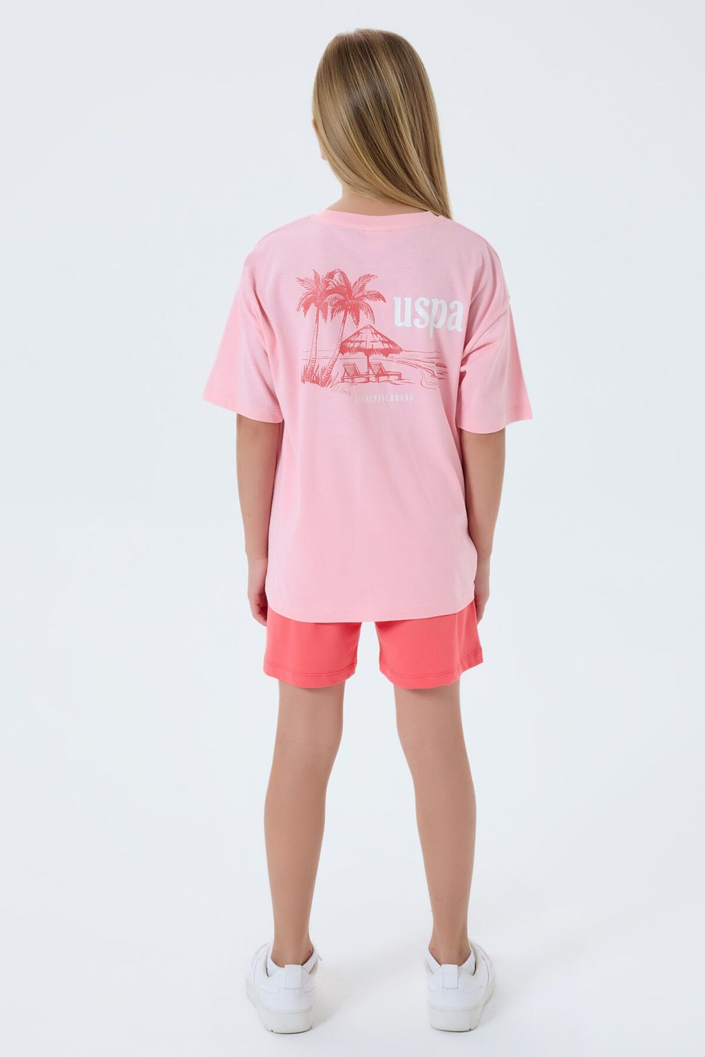 U.S. Polo Assn Kız Çocuk Pembe Şort Takım